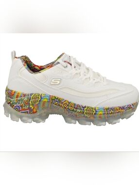 SKECHERS JEN STARK UNO MINI DRIP White Multi Color Psychedelic Size 10